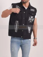 Black Motorcycle Club Blue Denim Vest