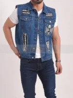 Black Motorcycle Club Blue Denim Vest