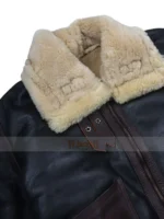 Brown Patch Sheepskin Leather Jacket