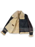 Brown Patch Sheepskin Leather Jacket