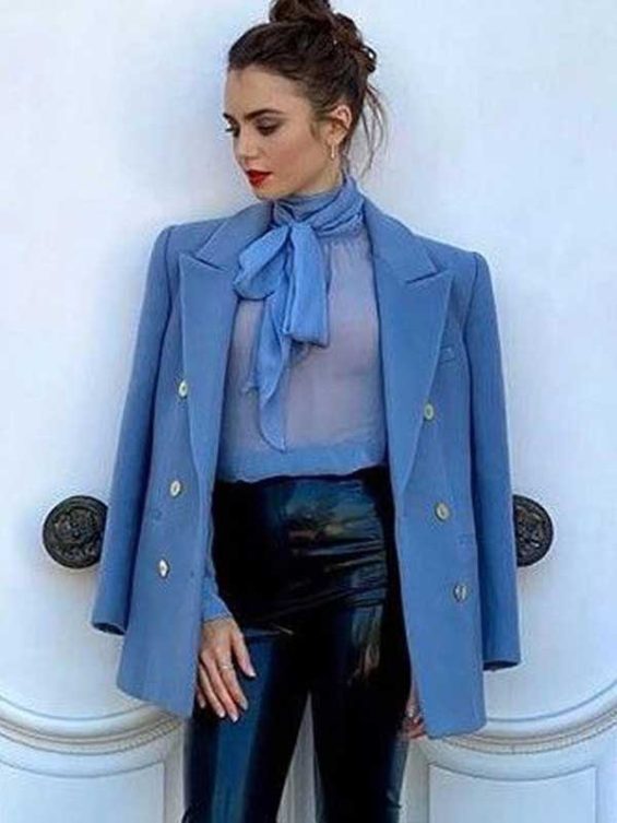 Emily In Paris S02 Emily Cooper Blue Peacoat