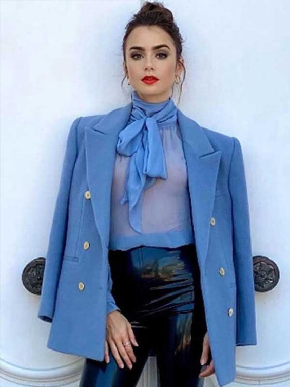 Emily In Paris S02 Emily Cooper Blue Peacoat