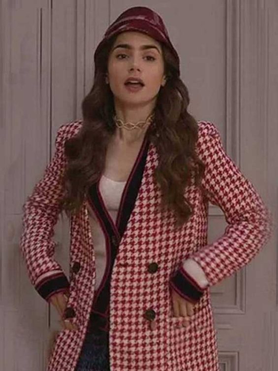 Emily in Paris Emily Cooper Houndstooth Coat
