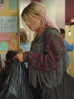 Front view of Maeve Wiley Jacket featuring button closure and soft fabric