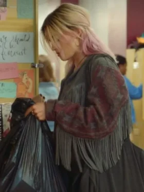 Front view of Maeve Wiley Jacket featuring button closure and soft fabric