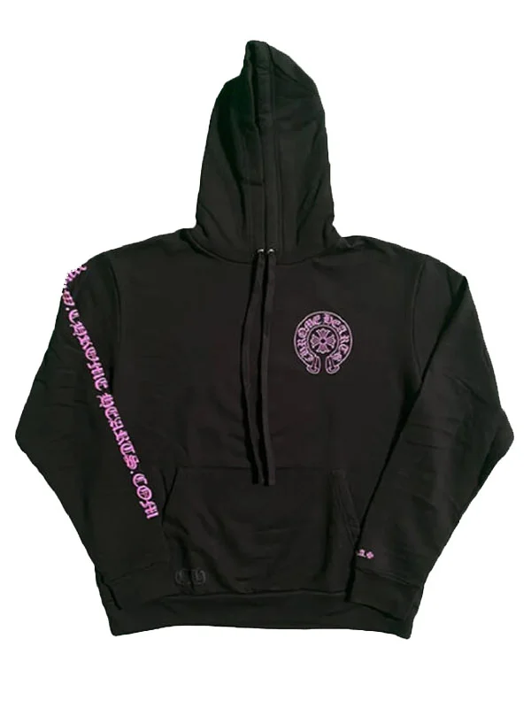 Chrome Hearts Online Exclusive Horse Shoe Pink Hoodie in soft pink color