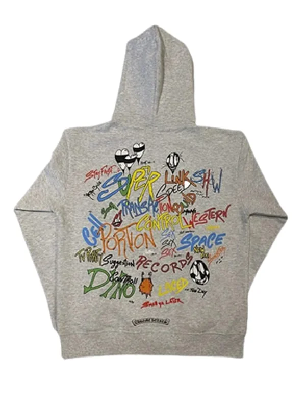 Hearts Brain Hoodie Heather Grey