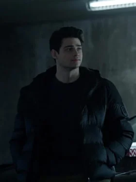 Hendricks Black Puffer Hooded Jacket