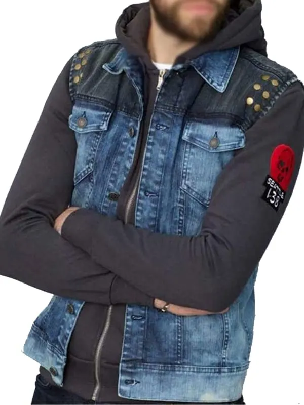Infamous Second Son Delsin Rowe Vest with a denim and hoodie design Infamous Second Son Delsin Rowe Vest with a denim and hoodie design
