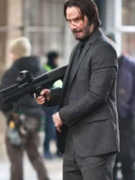 Close-up of John Wick Suit showing fine stitching and premium fabric