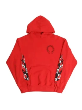 Chrome Hearts Kids Scroll Red Logo Hoodie