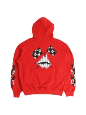 Chrome Hearts Kids Scroll Red Logo Hoodie