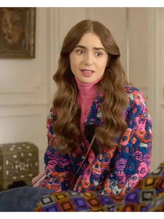 Emily In Paris Lily Collins Floral Coat