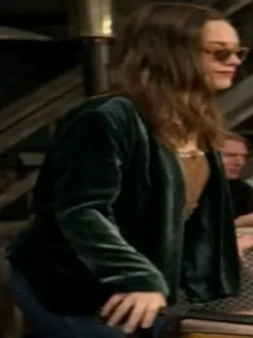 Love Quinn Velvet Open-Front Jacket