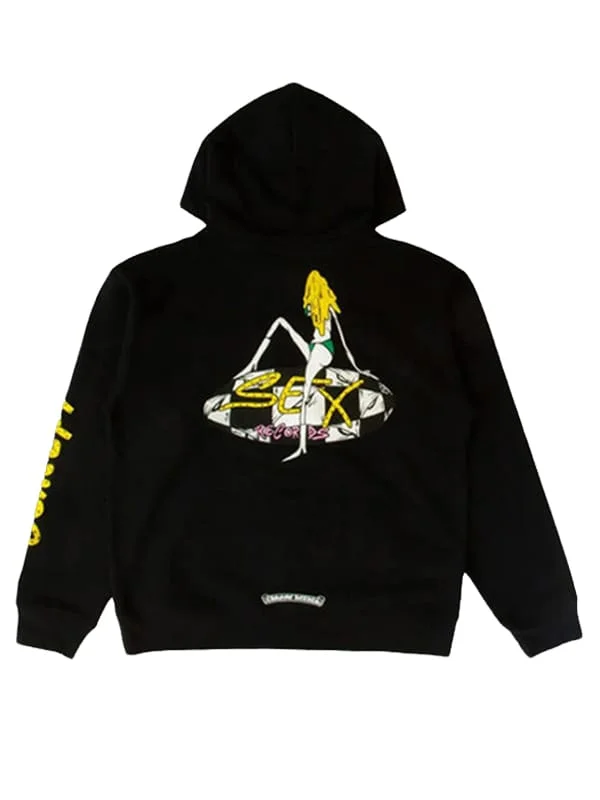 Matty Boy Sex Records Concept Chrome Hearts Black Hoodie Matty Boy Sex Records Concept Hoodie with bold graphic artwork