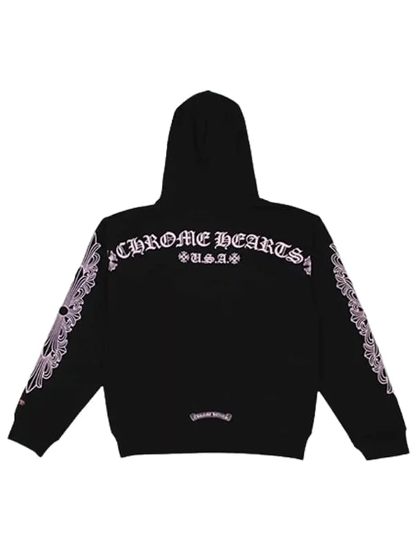 Model wearing the Matty Boy Shoulder Logo Hoodie in a streetwear look