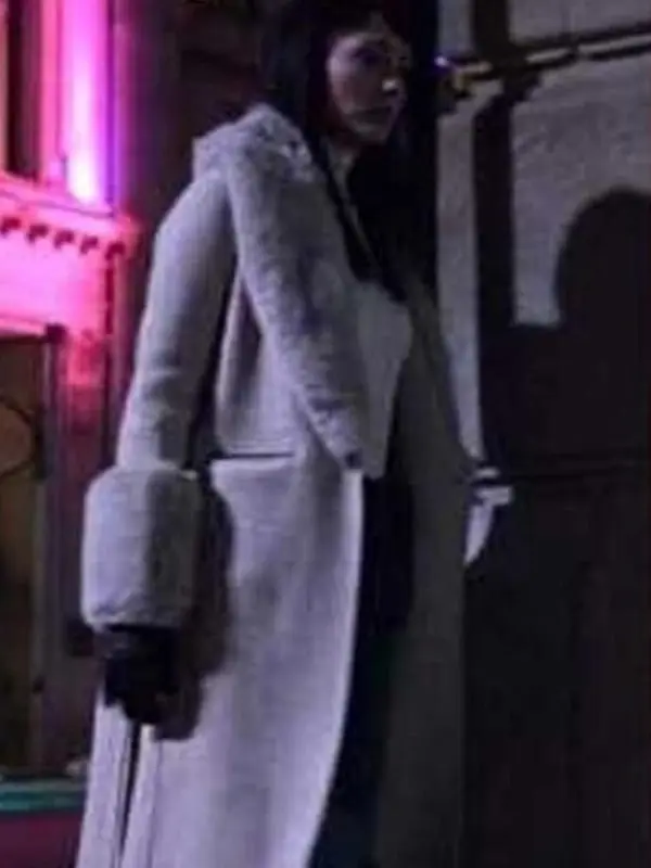 Max Meladze wearing The Recruit fur trim coat, a long beige wool coat with soft fur collar and cuffs Max Meladze wearing The Recruit fur trim coat, a long beige wool coat with soft fur collar and cuffs