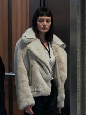 Meladze White Shearling Jacket