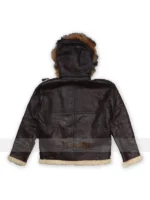 Men Dark Brown Hooded Real Racoon Fur Jacket