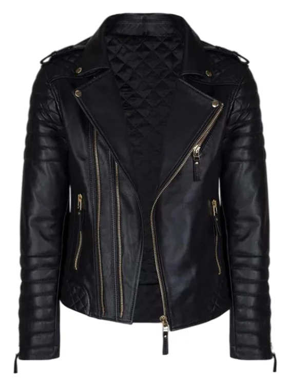 Men’s Black Leather Biker Jacket