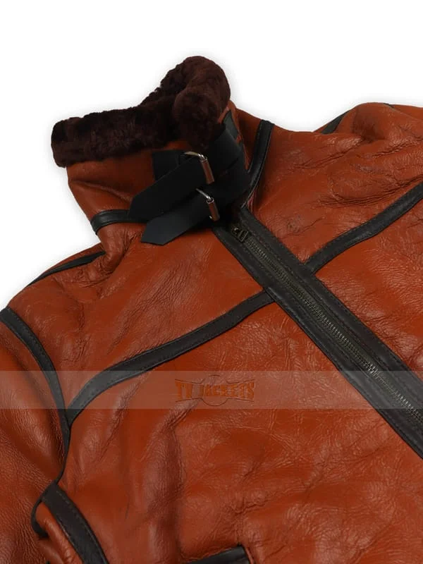 Men RAF Aviator Brown Real Leather Jacket