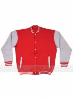 Red White Hip hop Rap Fleece Fabric Jacket