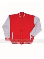 Red White Hip hop Rap Fleece Fabric Jacket