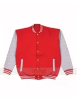 Red White Hip hop Rap Fleece Fabric Jacket
