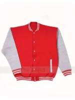 Red White Hip hop Rap Fleece Fabric Jacket