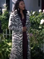 Sherry Conrad white tiger print coat