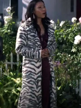 Sherry Conrad white tiger print coat