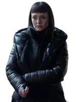 Laura Haddock The Recruit Max Meladze Black Puffer Hooded Coat