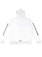 Front view of Vertical FU Hoodie with adjustable drawstring hood