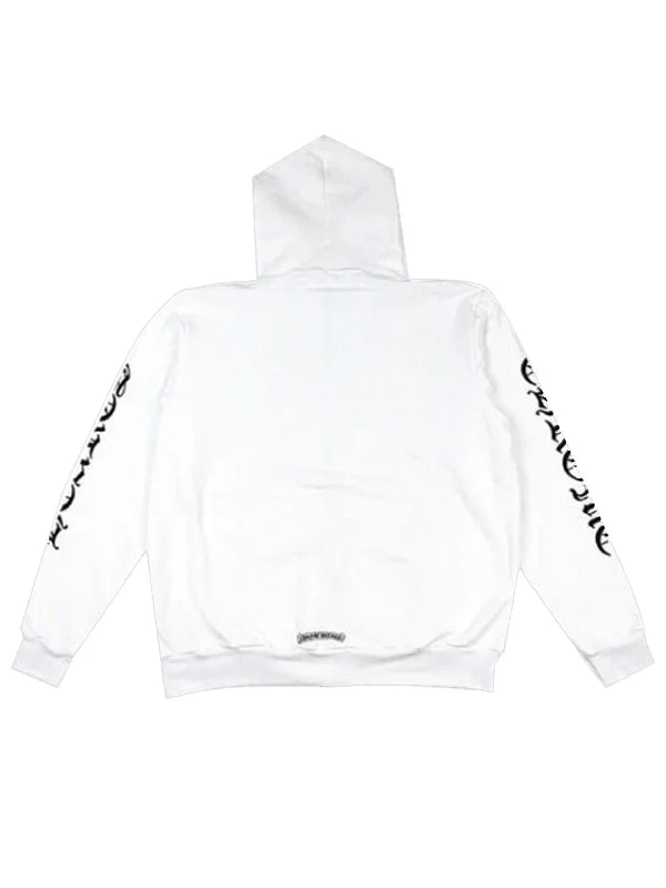 Front view of Vertical FU Hoodie with adjustable drawstring hood