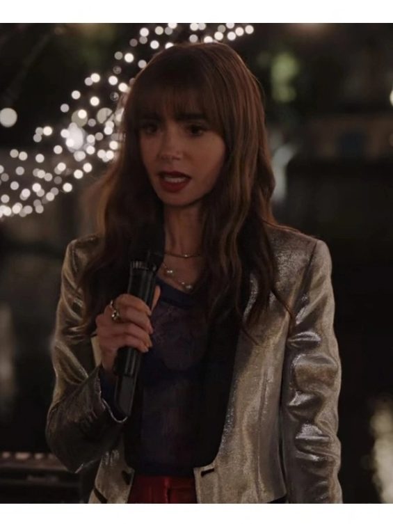 Emily In Paris S03 Lily Collins Silver Blazer