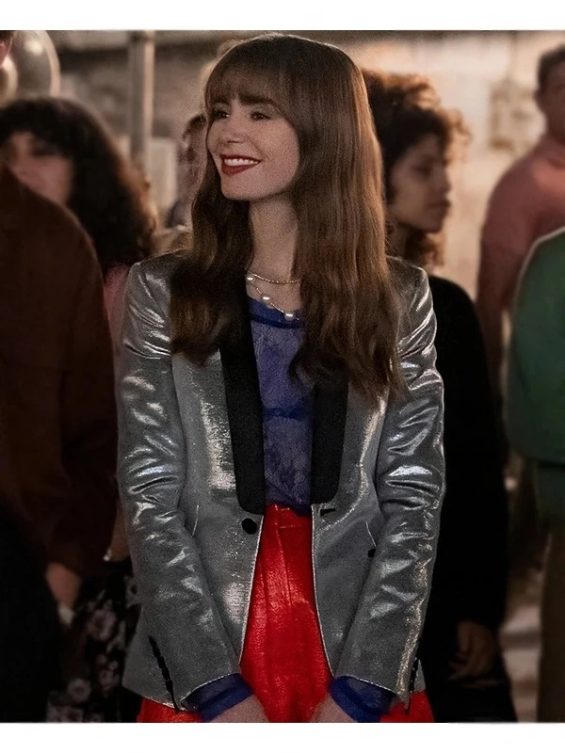 Emily In Paris S03 Lily Collins Silver Blazer