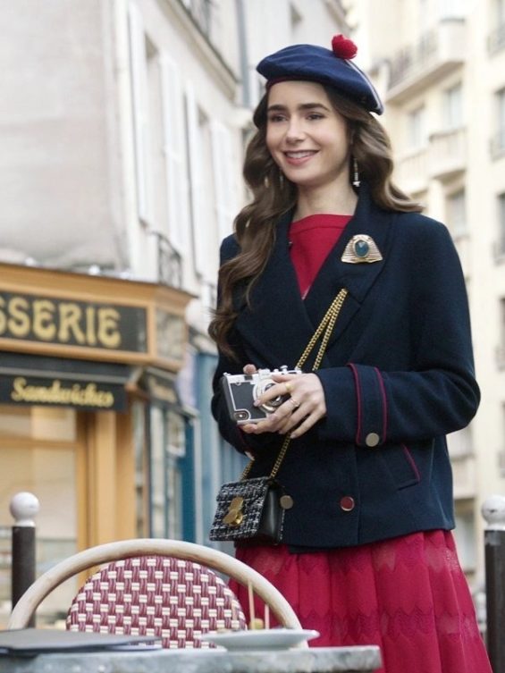 Emily In Paris Emily Cooper Blue Wool Coat