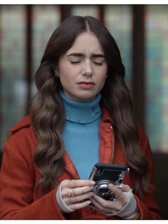 Emily In Paris Lily Collins Brown Jacket