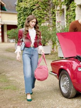 Emily In Paris Emily Cooper Cropped Plaid Jacket
