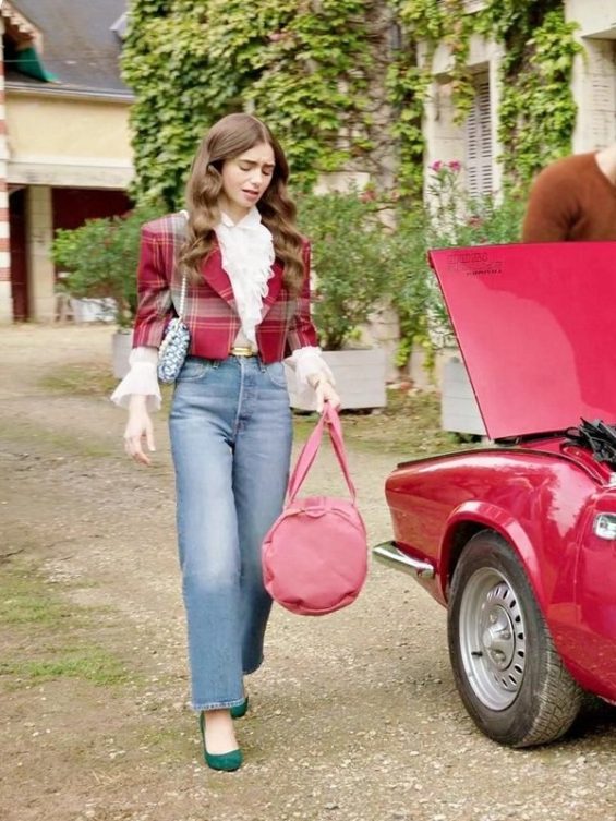 Emily In Paris Emily Cooper Cropped Plaid Jacket