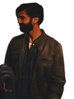 Ginny & Georgia Raymond Ablack Brown Leather Jacket with Band Collar