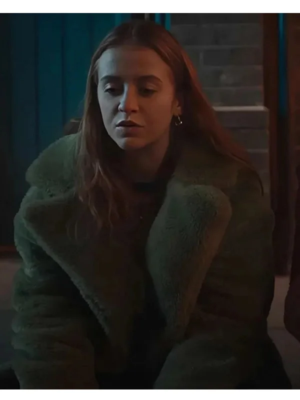 Jen Extraordinary Máiréad Tyers Fur Trench Coat Máiréad Tyers wearing a fur coat in Extraordinary