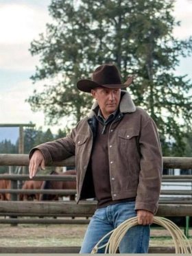 Kevin Costner Yellowstone Brown Corduroy Jacket