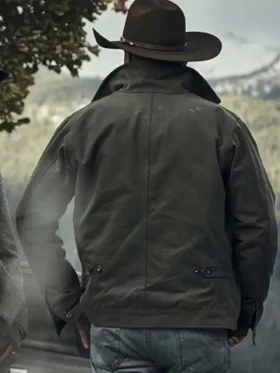 John Dutton Tv Series Yellowstone Kevin Costner Black Cotton Jacket