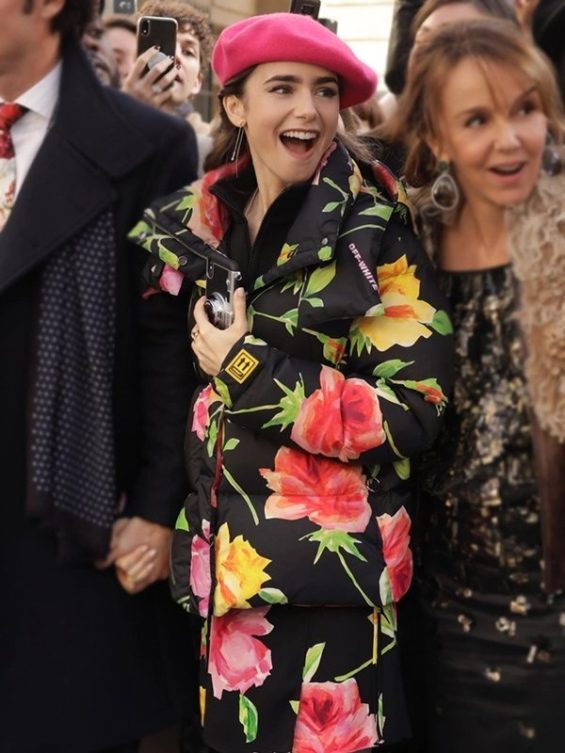 Emily In Paris Emily Cooper Floral Hooded Jacket