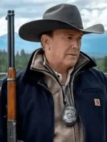 John Dutton Yellowstone Kevin Costner Blue Cotton Jacket