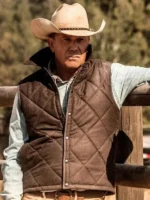 Kevin Costner John Dutton Brown Yellowstone Quilted Vest