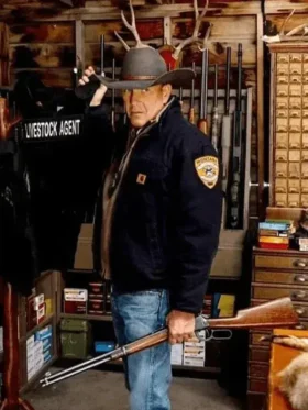 John Dutton Yellowstone Kevin Costner Blue Cotton Jacket
