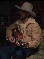 Yellowstone S04 Ryan Bingham Sheepskin Leather Shearling Jacket