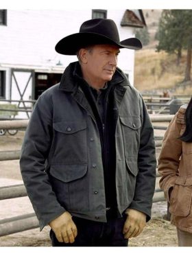 Yellowstone Kevin Costner Black Cotton Jacket